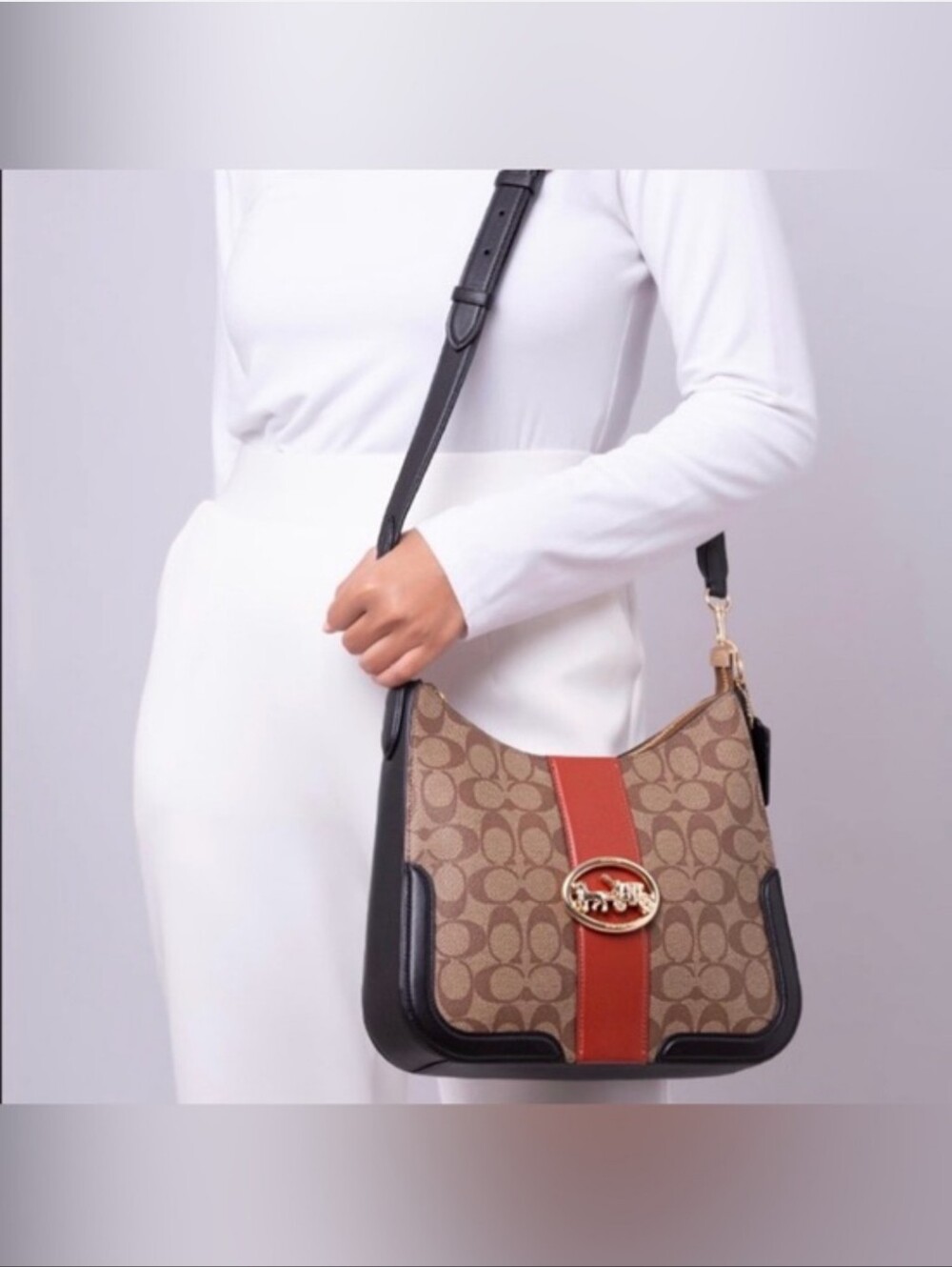 Coach Georgie Hobo In Colorblock Crossbody